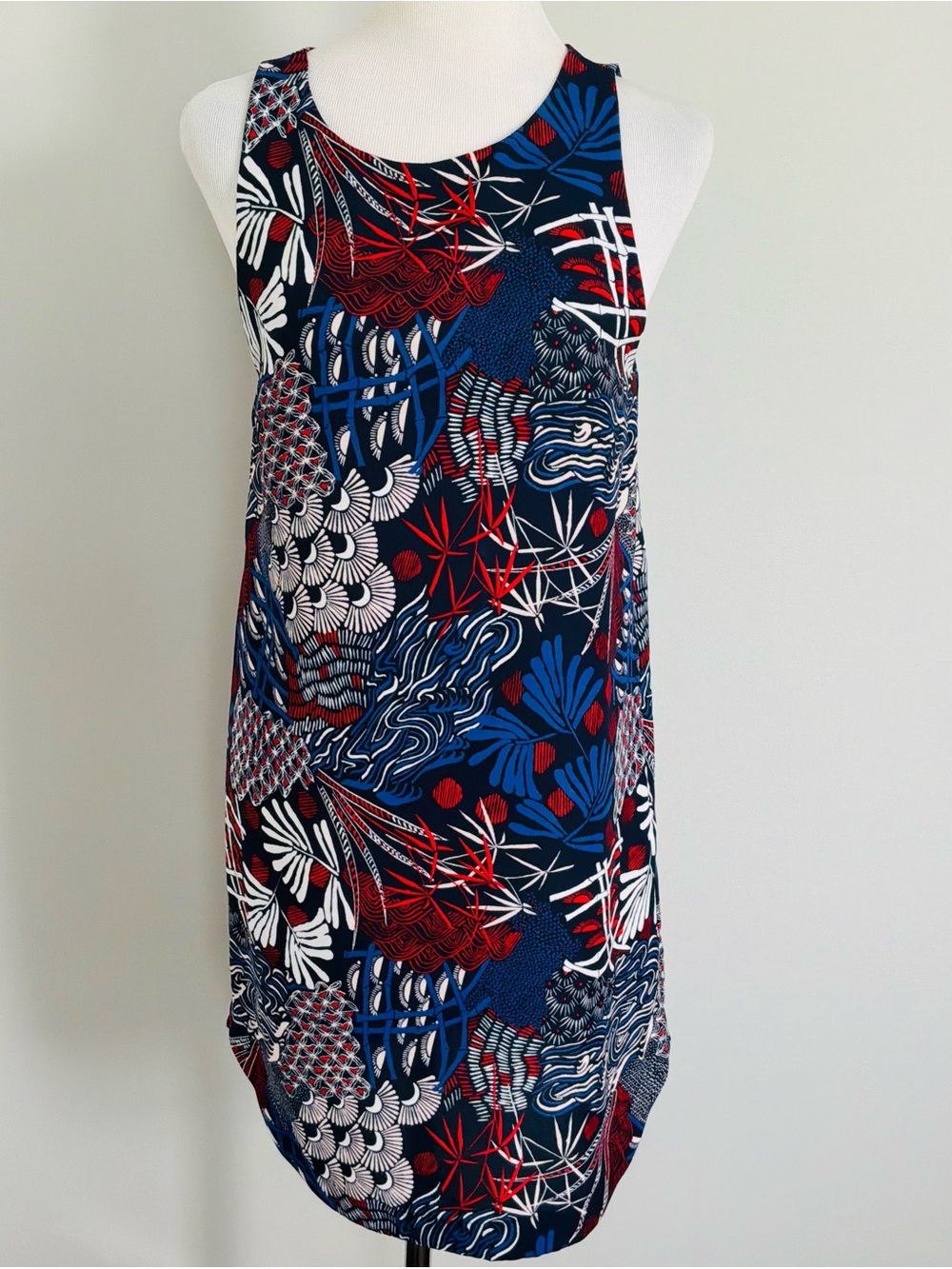 H&M Women’s Red White Blue Sleeveless Dress Size 6 perfect For 4th Of July
